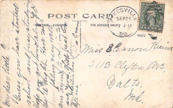 Pikesville Maryland Dutch Kids, Letter From Pikesville, Vintage Postcard U19616 - Image 2