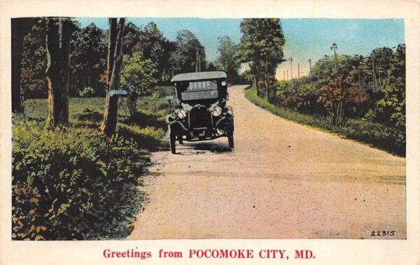 Pocomoke City Maryland Greetings From Pocomoke City, White Border, PC U19618