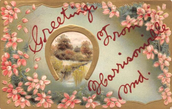 Harrisonville Maryland Greetings From Harrisonville Scene,Horseshoe, PC U19620