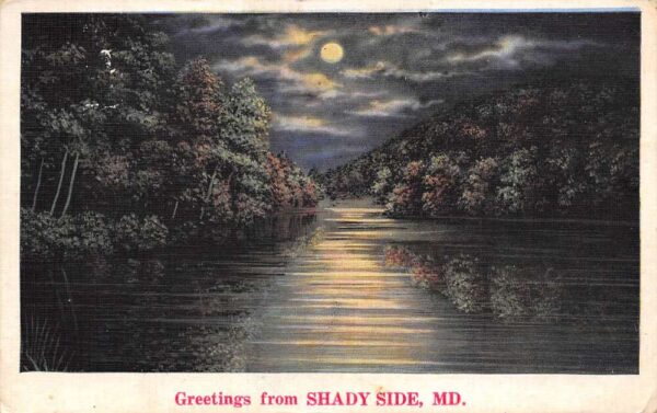 Shady Side Maryland Moonlight Scene, Greetings From Shady Side, PC U19622