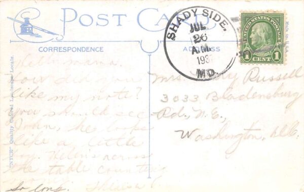Shady Side Maryland Greetings From Shady Side, White Border, Vintage PC U19623 - Image 2
