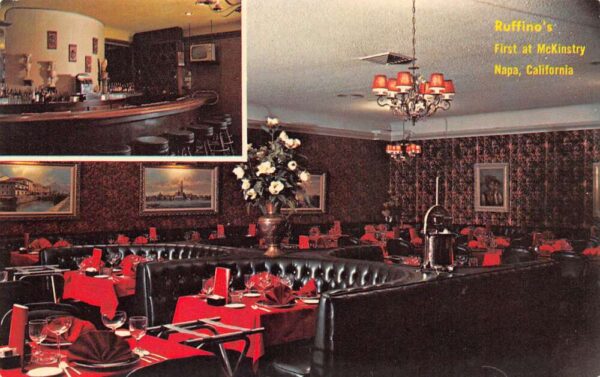 Napa California Ruffino's Italian Restaurant, Chrome, Vintage Postcard U19795