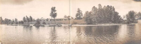 Lake Noquebay Wisconsin Ahle Bros Resort Bi-Fold Real Photo Postcard AA85733