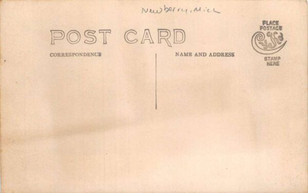 Newberry Michigan Deer Hunting Log Cabin Real Photo Vintage Postcard AA85739 - Image 2