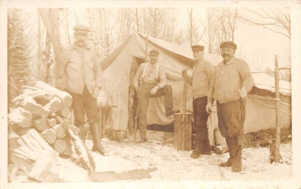 Newberry Michigan Hunters Tent Campground Real Photo Vintage Postcard AA85742