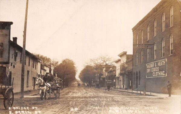 Plainwell Michigan East Main Street Real Photo Vintage Postcard AA85766