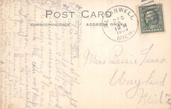 Plainwell Michigan East Main Street Real Photo Vintage Postcard AA85766 - Image 2