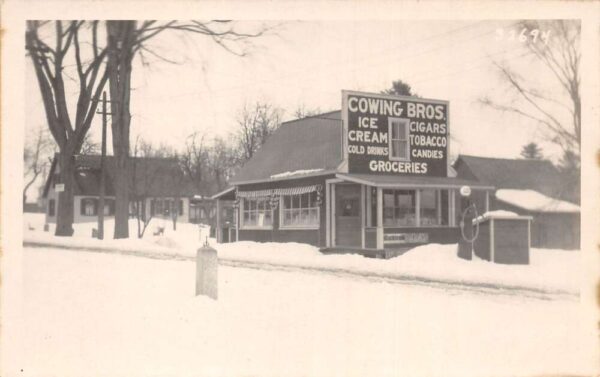 Meredith New Hampshire Cowing Bros Grocery Ice Cream Real Photo Postcard AA85769