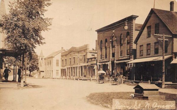 North Anson Maine Main Street Real Photo Vintage Postcard AA85774