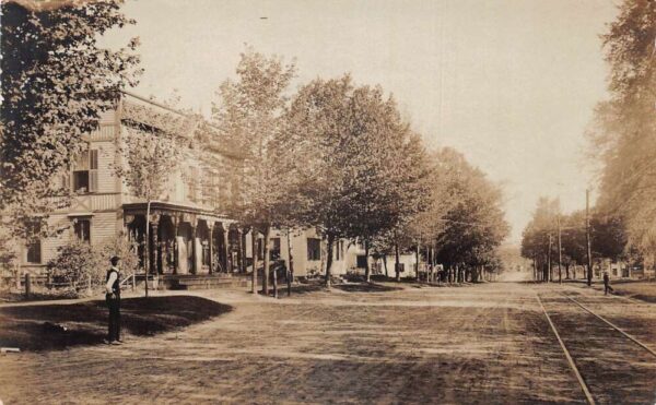 Amherst Massachusetts Post Office and Pleasant Street Real Photo PC AA85780
