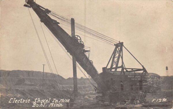 Buhl Minnesota Marion Electric Shovel in Mine Real Photo Postcard AA106387