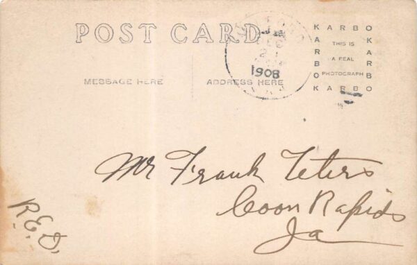Milford Iowa Greetings Multiview Church Bank Steamer Real Photo PC AA106388 - Image 2