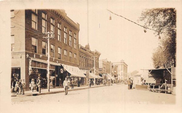 Knoxville Iowa West Side Square Street Scene Real Photo Postcard AA106394