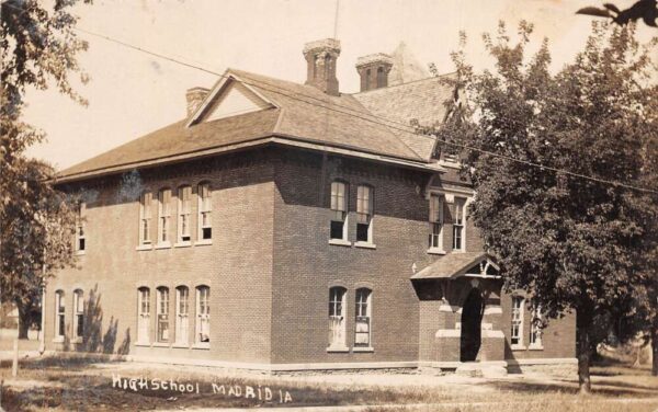Madrid Iowa High School Real Photo Vintage Postcard AA106396