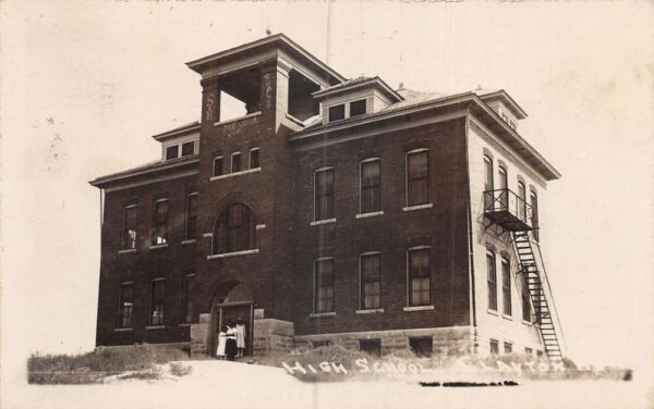 Clayton Kansas High School Real Photo Vintage Postcard AA106400