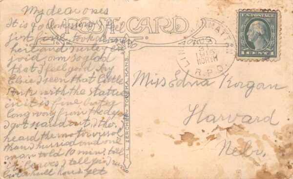 Marysville Kansas Catholic Church Real Photo Vintage Postcard AA106402 - Image 2