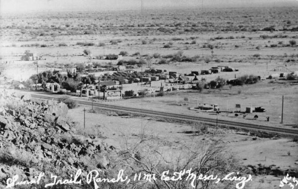 East Mesa Arizona Sunset Trail Ranch Birds Eye View Real Photo Postcard AA106403