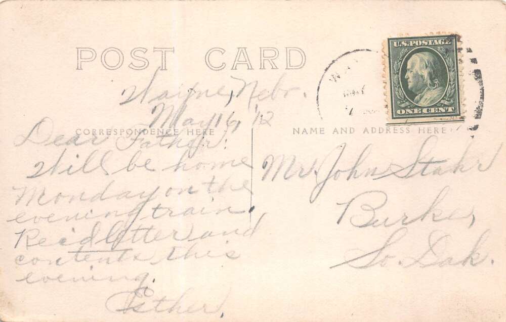 Wayne Nebraska ME Church and Parsonage Real Photo Postcard AA106410 - Image 2