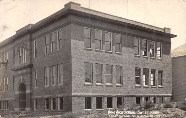 Butte Nebraska New High School Real Photo Vintage Postcard AA106411
