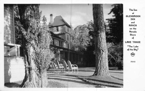 Lake Tahoe Nevada Glenbrook Inn Outdoor Seating Frasher Real Photo PC AA106418