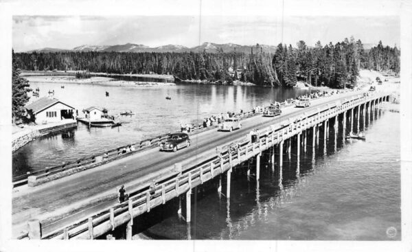Yellowstone River National Park Fishing Bridge Haynes Real Photo PC AA106423