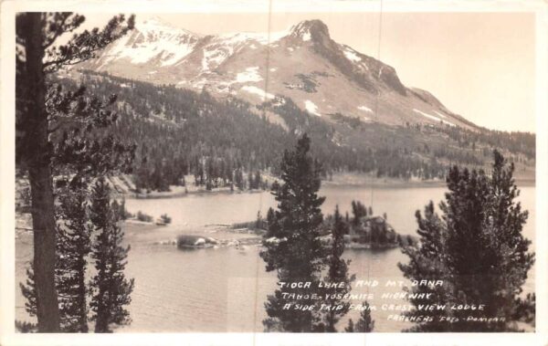Lake Tahoe California Tioga Lake from Crest View Lodge Real Photo PC AA106424