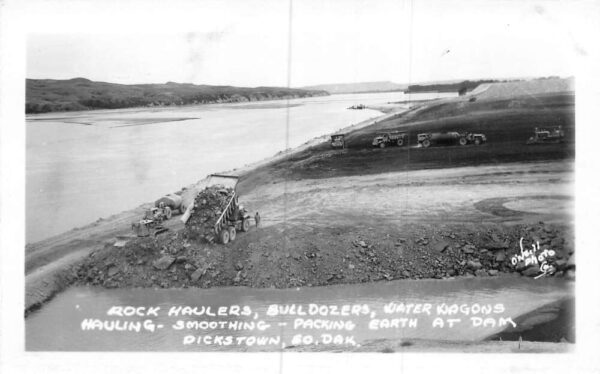 Pickstown South Dakota Fort Randall Dam Hauling Rocks Real Photo PC AA106432