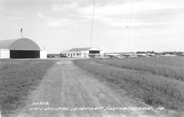 Shenandoah Iowa Municipal Airport Real Photo Vintage Postcard AA106441
