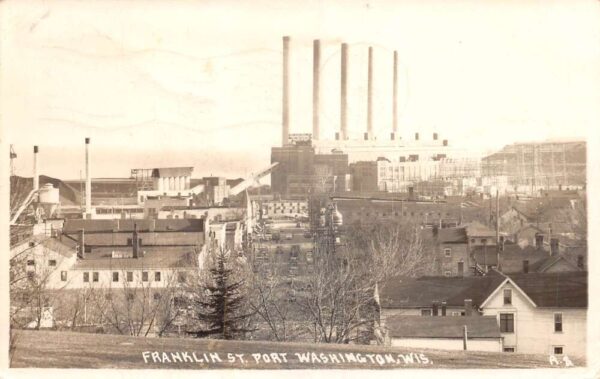 Washington Wisconsin Frankin St Port Real Photo Vintage Postcard AA106445