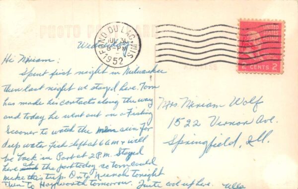 Washington Wisconsin Frankin St Port Real Photo Vintage Postcard AA106445 - Image 2