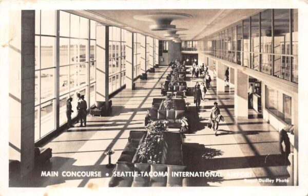 Washington Seattle Tacoma Airport Main Concourse Real Photo Postcard AA106446