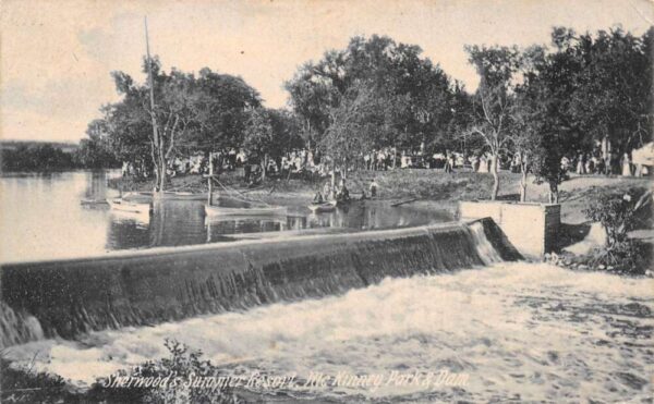 McKinney North Dakota Park and Dam Sherwoods Resort Vintage Postcard AA106451