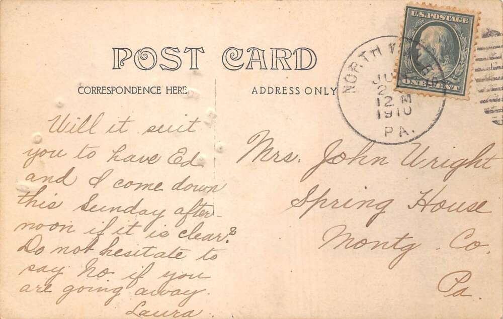 North Wales Pennsylvania Wissahickon Stone Bridge Scenic Real Photo PC AA106454 - Image 2