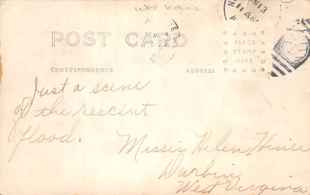 West Virginia Aerial View Flood Disaster Real Photo Vintage Postcard AA106600 - Image 2