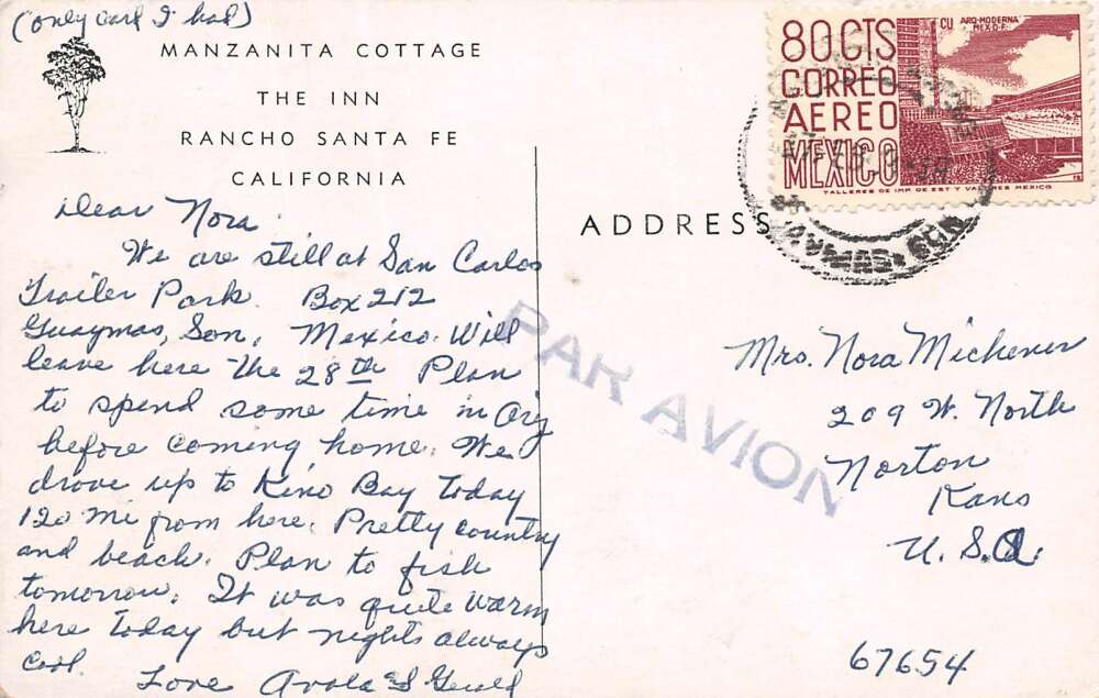 Rancho Santa Fe California Manzanita Cottage at The Inn, Vintage PC U26376 - Image 2