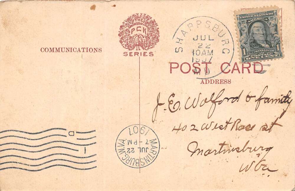 Sharpsburg Maryland Views In 1862 & 1907, Color Lithograph, PC U26388 - Image 2