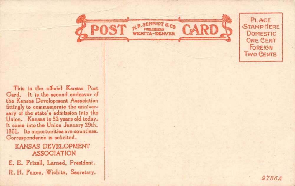 Wichita Kansas Official Kansas Day Postcard, Development Association, PC U26391 - Image 2