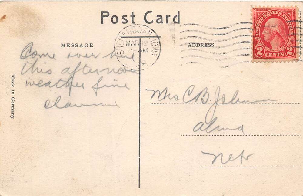 Shenandoah Iowa Fields Broadcasting Association, Vintage Postcard U26392 - Image 2