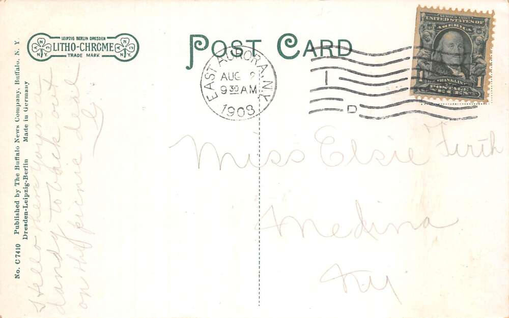 East Aurora New York Roycroft Inn Reception Room Vintage Postcard AA106782 - Image 2