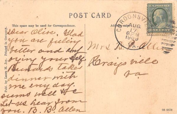 Afton Virginia Cliff at Summit of Humpback Mt Vintage Postcard AA106804 - Image 2