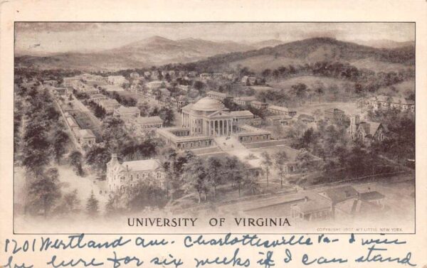 Charlottesville Virginia University Vintage Postcard AA106808