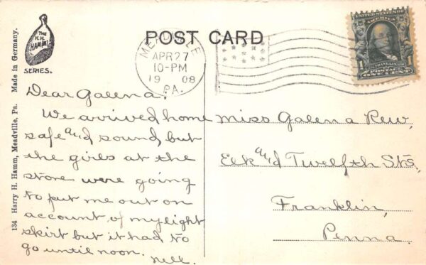 Meadville Pennsylvania Erie Railroad Train Station Depot Postcard AA106837 - Image 2