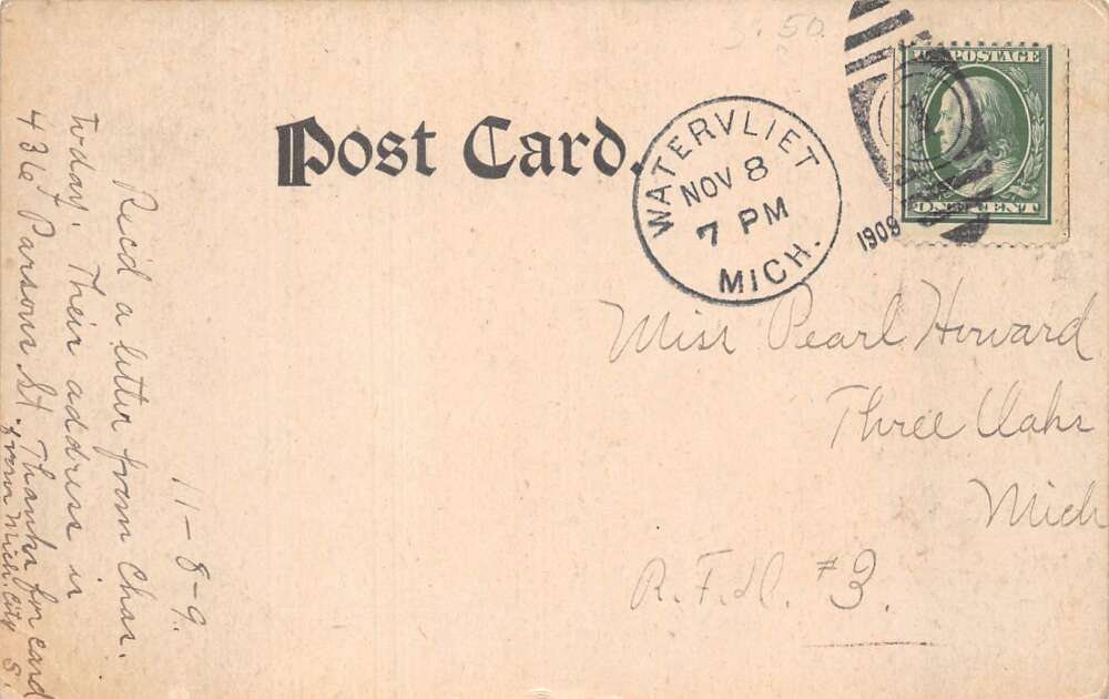 Paw Paw Lake Michigan People on Hay Rack Ride Vintage Postcard AA107061 - Image 2