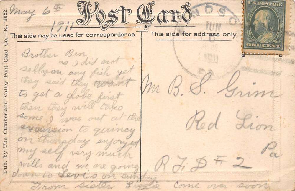 Quincy Pennsylvania Group at UB Orphanage Vintage Postcard AA107070 - Image 2