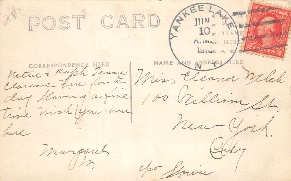 Yankee Lake New York Canoeing Scenic View Real Photo Vintage Postcard AA107154 - Image 2