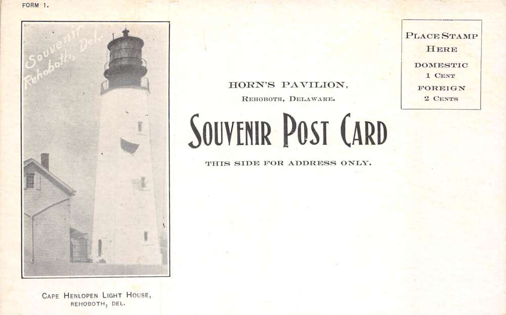 Rehoboth Delaware All Saints Church Cape Henlopen Lighthouse Postcard AA73726 - Image 2