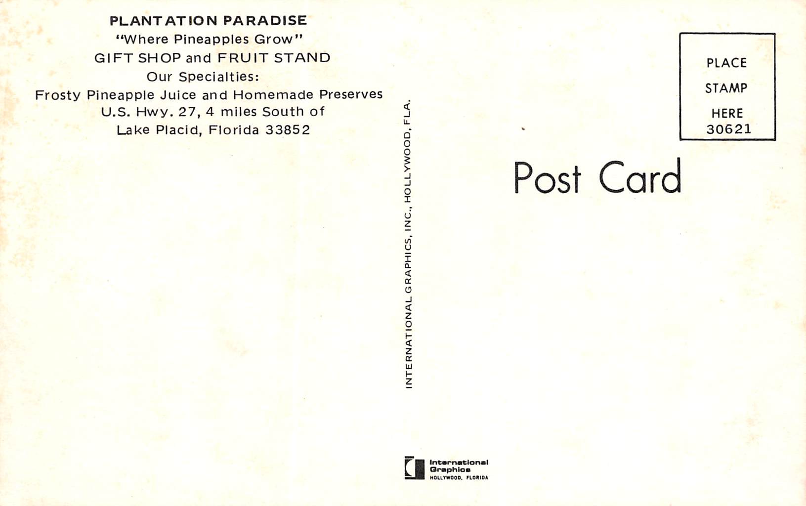 Lake Placid Florida Plantation Paradise Gift Shop & Fruit Stand, Chrome PCU12887 - Image 2