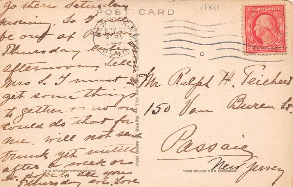 Arkville New York Along The Stream, B/W Lithograph Vintage Postcard U15546 - Image 2