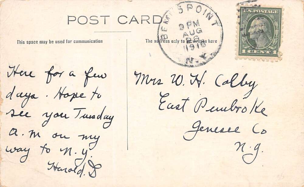 Bemus Point New York Shore Scene, B/W Lithograph Vintage Postcard U15558 - Image 2