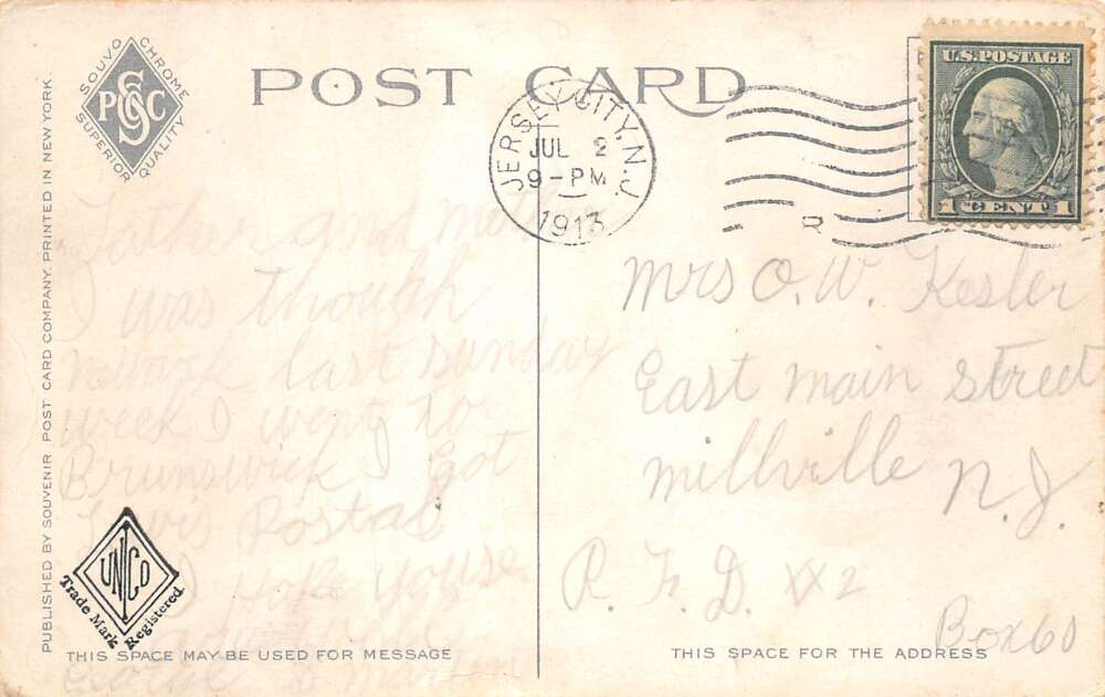 Newark New Jersey Fire Department Fire Wagon Vintage Postcard AA77799 - Image 2